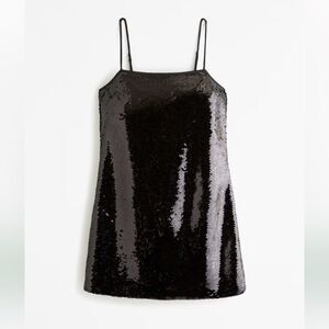🔥Abercrombie & Fitch Sequin Squareneck Mini Dress Sz small New